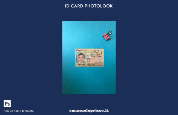 modello frontale photolook per carta d'identità USA Massachusetts stile verifica